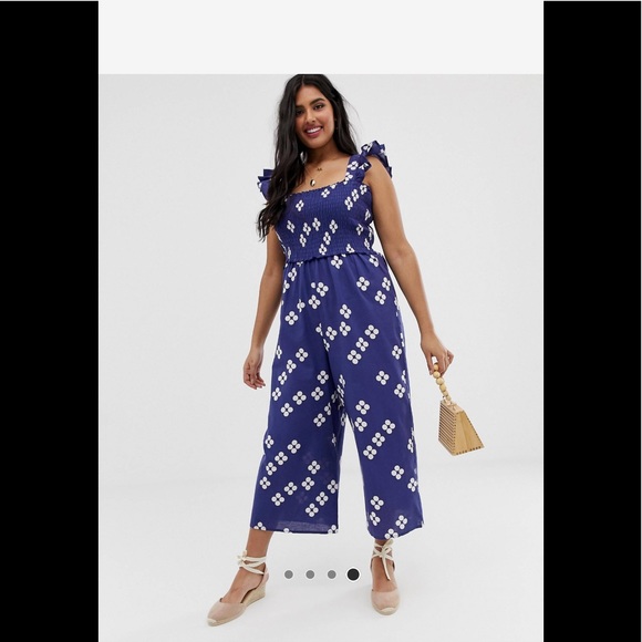 ASOS Curve shirred frill jumpsuit - NWT - Size 20 - Picture 4 of 4